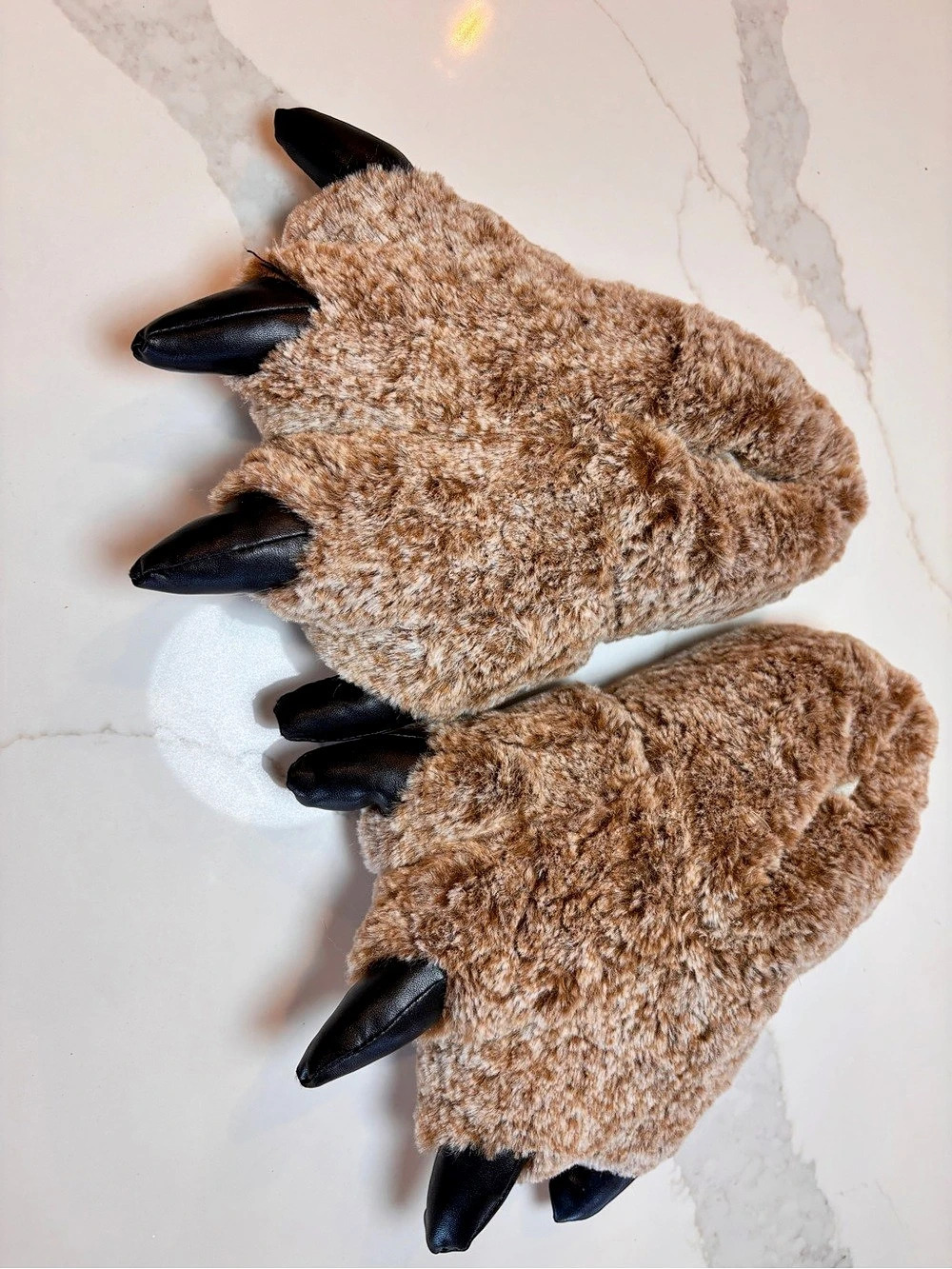 M&F Monster Claw Slippers Brown Size Small